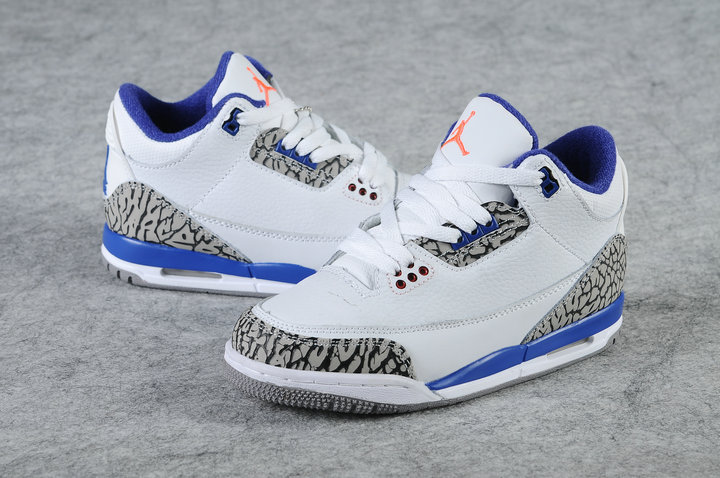 Air Jordan 3 Kid'S Shoes White/Blue/Black Online